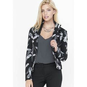 Feather Scuba Knit Moto Jacket